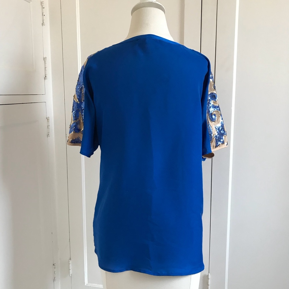 TRACY REESE For Target Blue Sequin Top Medium - Picture 4 of 13